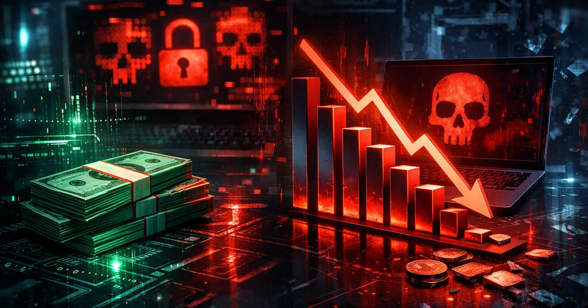 Ransomware payments fall even as attacks jump, signaling a harsher but less reliable extortion market